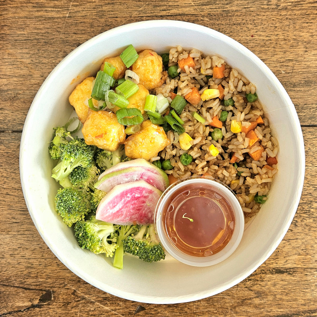 Sweet Chili Tofu Broccoli Bowl