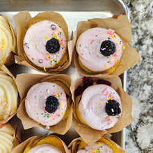 Load image into Gallery viewer, Lemon Berry Cupcakes with Berry Filling and Berry Buttercream