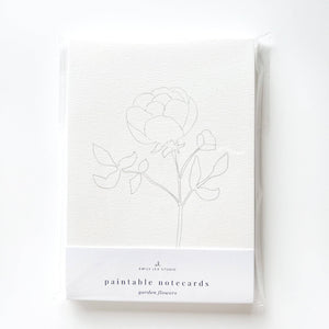 Watercolor Notecards: Garden Flowers