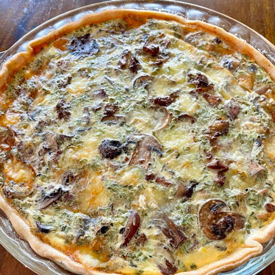 Thanksgiving Gruyere & Mushroom Quiche