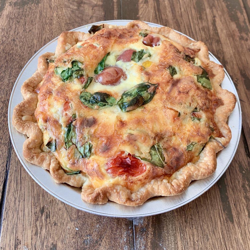 Thanksgiving Spinach Tomato Basil Quiche