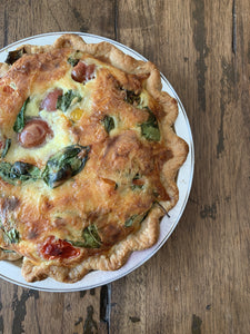 Thanksgiving Spinach Tomato Basil Quiche