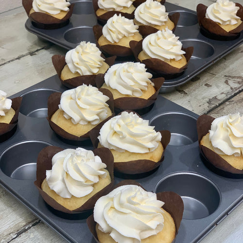 Triple Vanilla Cream-filled Cupcakes